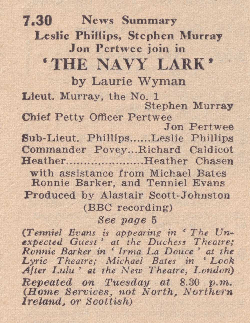 The Navy Lark Episode Listing